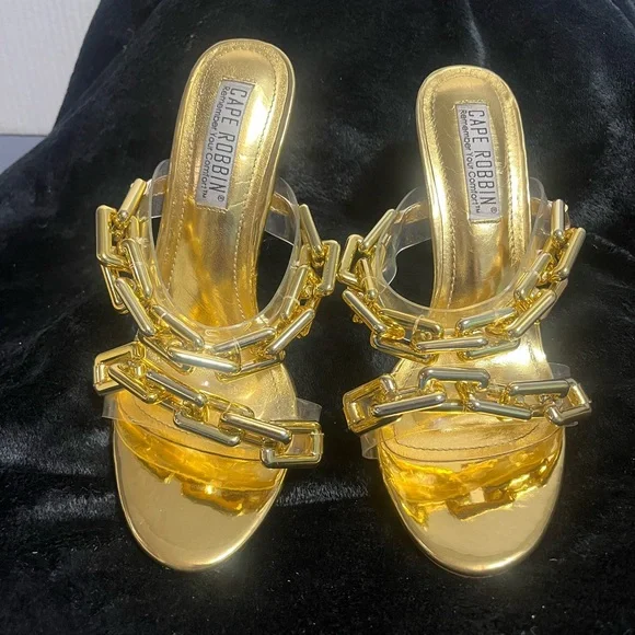 Cape Robbin Gold Chain Stiletto Heels - Picture 14 of 16